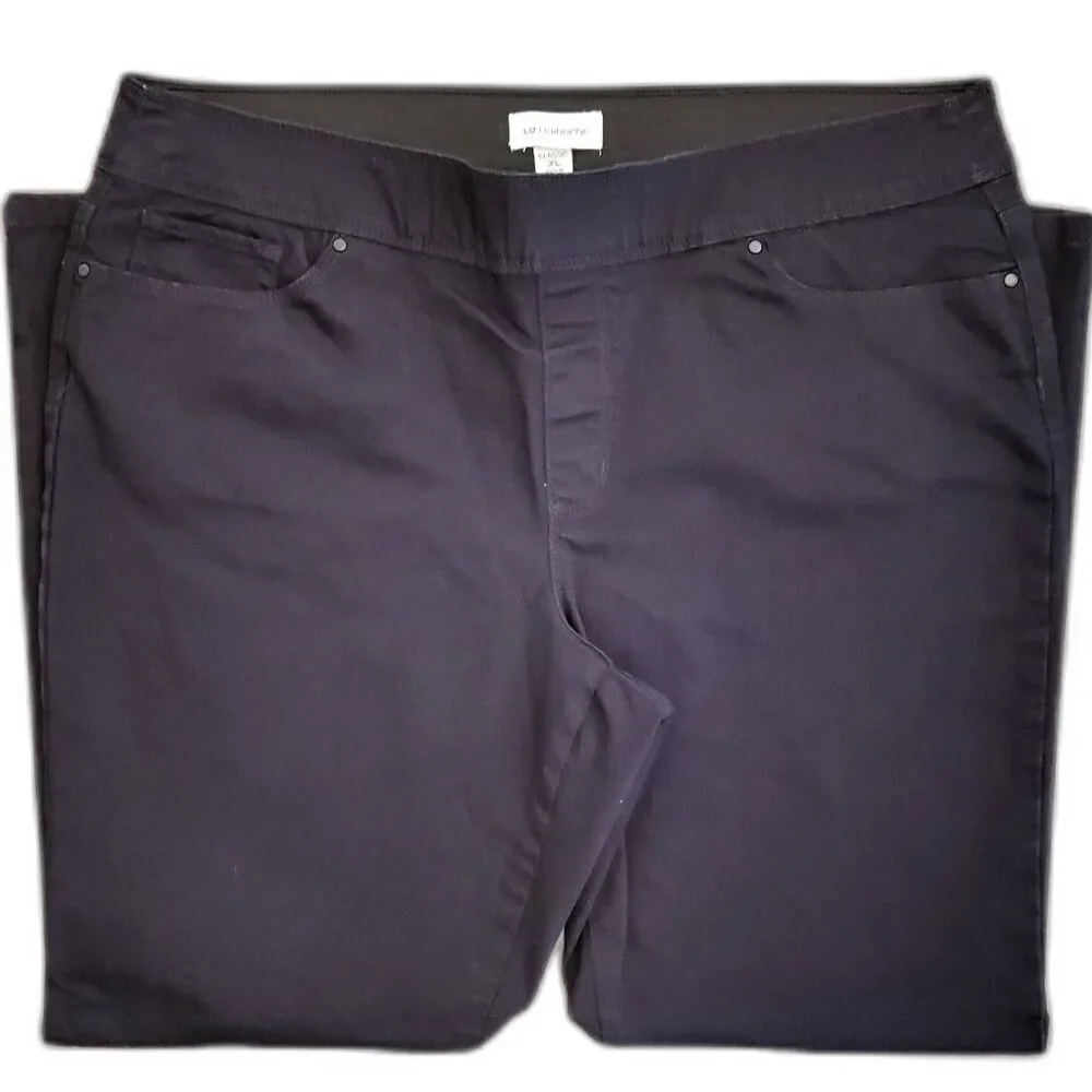 Liz Claiborne Women Classic Pants Hidden Elastic Waist Black Size XL - Picture 4 of 8